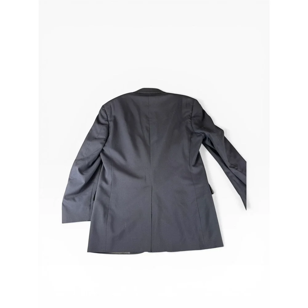 Hart Schaffner Marx Mens 40L Navy Blue Wool Blazer Gold Buttons Micron‎ 2000